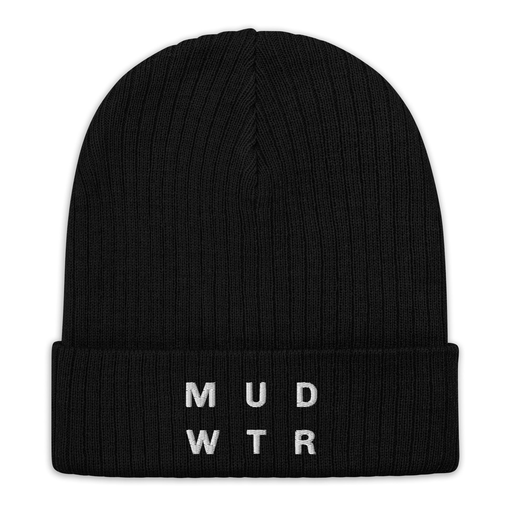 mud-wtr-beanie-u9 ribbed-knit-beanie-black-front-6478f6ebce026.png